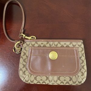 Brown Coach wristlet
